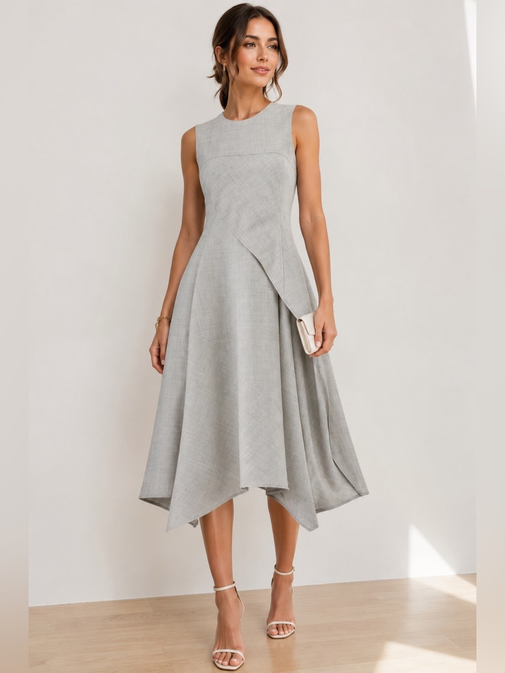 Adeam Grey Suiting Sleeveless A-Line Dress SZ 4